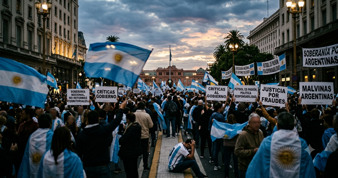 Manifestaciones políticas en Buenos Aires y debate parlamentario sobre soberanía territorial
